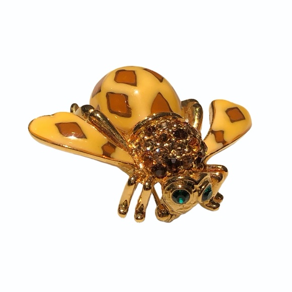 JOAN OF THE JUNGLE JOAN RIVERS CREAM ENAMEL BROOCH - Picture 14 of 16